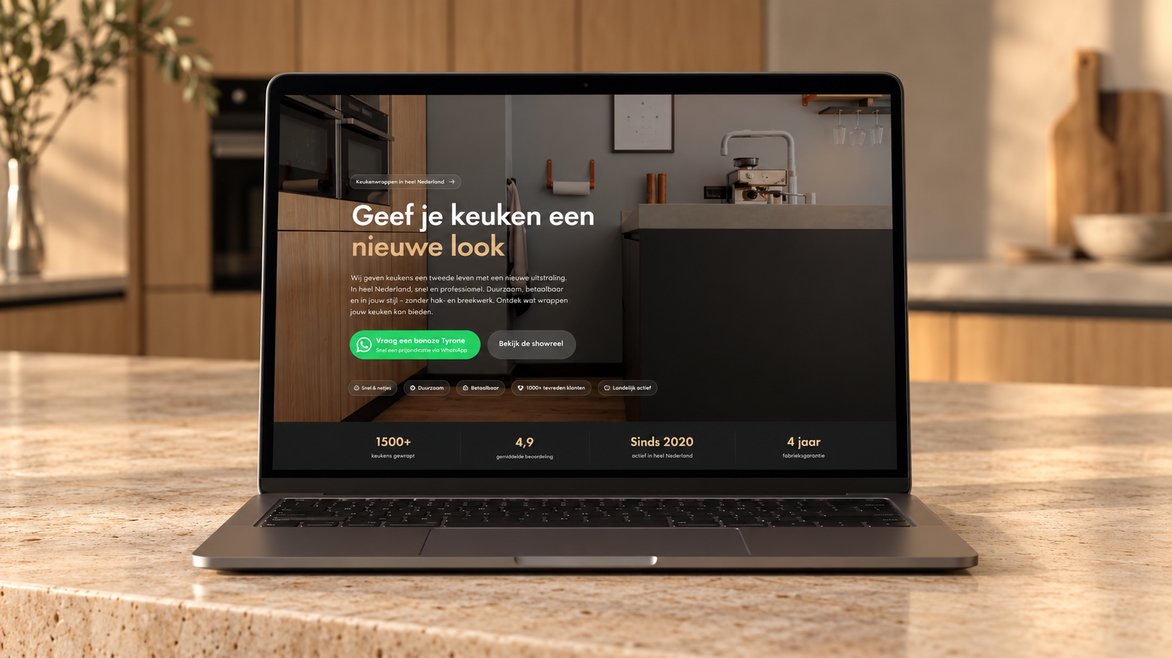 Visuele preview van Wrap je Keuken